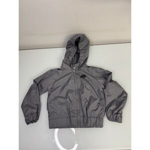 Nike Toddler Full Zip Wind Breaker Jacket Size 2T Gray Hooded